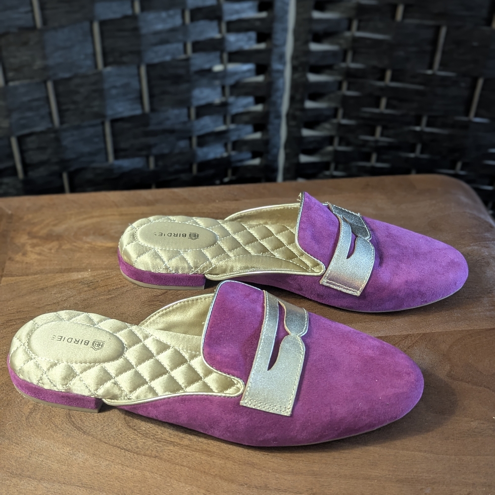 Birdies Women's Purple and Gold Shoes - Picture 4 of 8